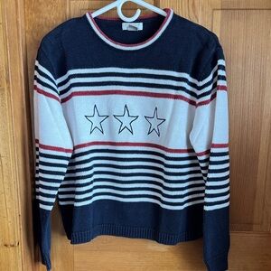 Christopher & Banks Red and Navy Knit Sweater